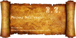 Mezey Nónusz névjegykártya
